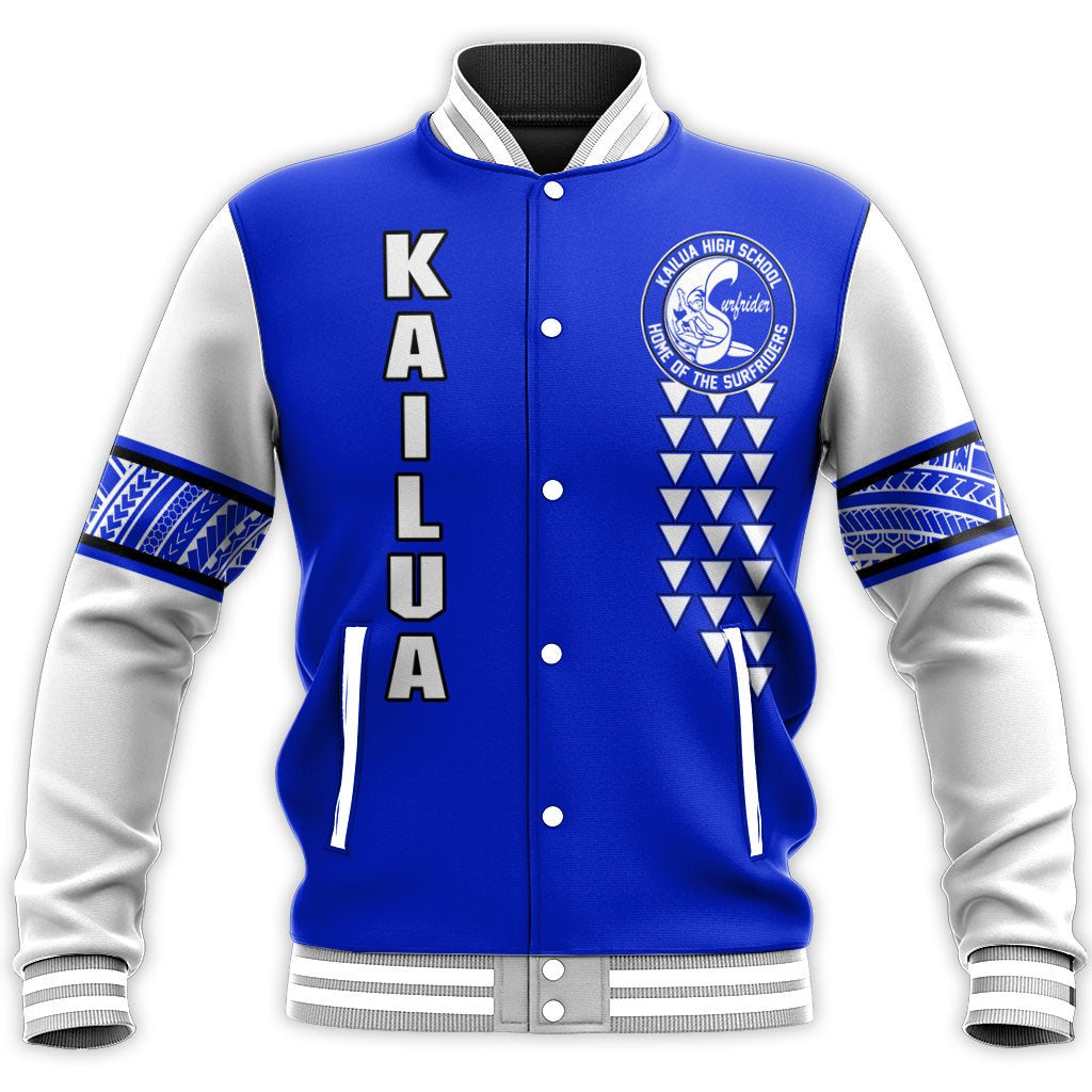 (Personalised) Hawaii Baseball Jacket - Kailua High Custom Your Class Baseball Jacket - AH Unisex Blue - Polynesian Pride