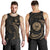 Tahiti Polynesian Custom Personalised Men's Tank Top - Gold Tribal Wave Black - Polynesian Pride