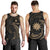 Nauru Polynesian Custom Personalised Men's Tank Top - Gold Tribal Wave Black - Polynesian Pride