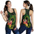 Cook Islands Polynesian Custom Personalised Women's Racerback Tank - Floral With Seal Flag Color Green - Polynesian Pride