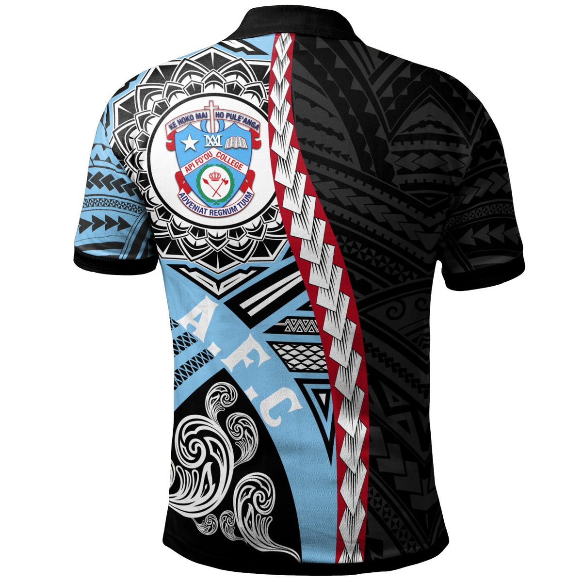 Tonga Polynesian Custom A.F.C Polo Shirt Wave Tattoo - Polynesian Pride