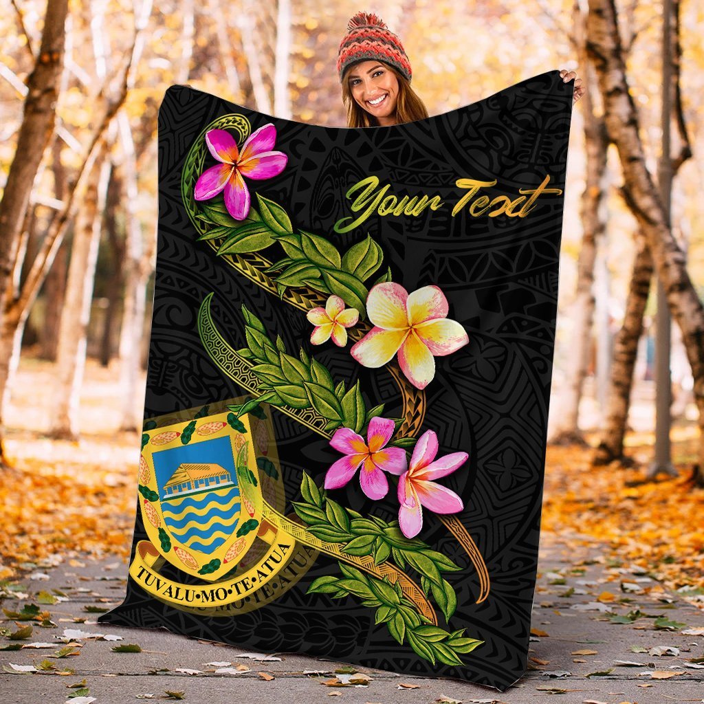 Tuvalu Polynesian Custom Personalised Blanket - Plumeria Tribal - Polynesian Pride