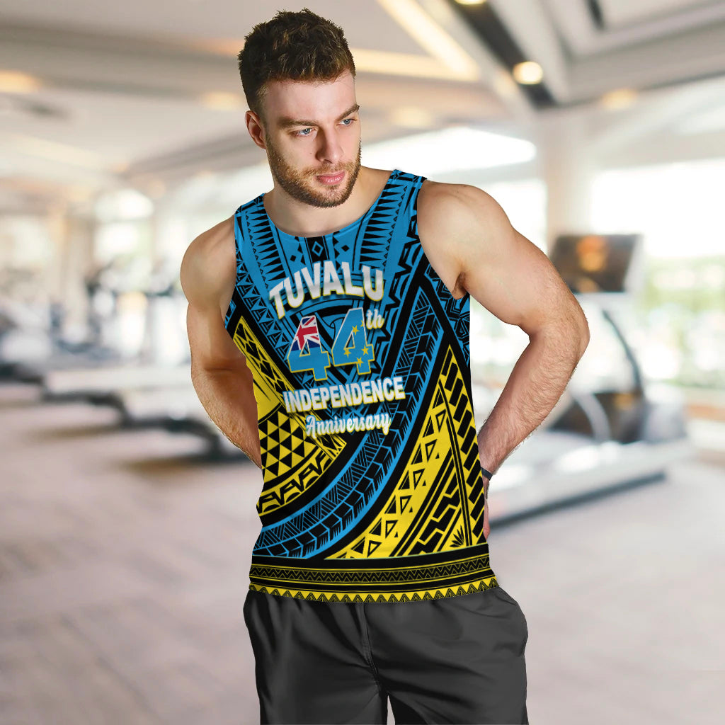 (Custom Personalised) Tuvalu Men Tank Top 44th Independence Anniversary - Tribal Pattern - LT12 - Polynesian Pride