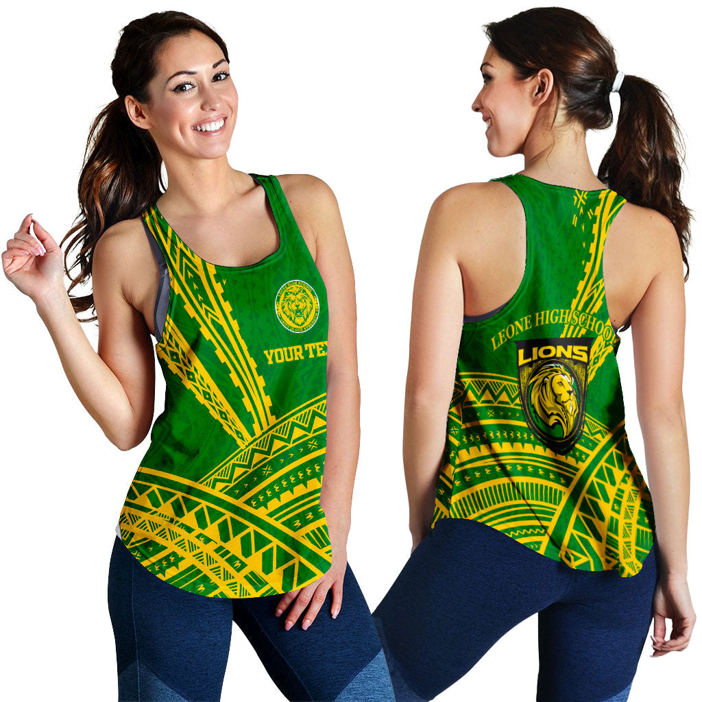 (Custom Personalised) Leone High School Pride Women Tank Top - LT12 Green - Polynesian Pride