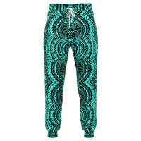 Polynesian Symmetry Turquoise Joggers Unisex Turquoise - Polynesian Pride