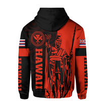 Hawaii King Polynesian Hoodie Lawla Style Red - Polynesian Pride