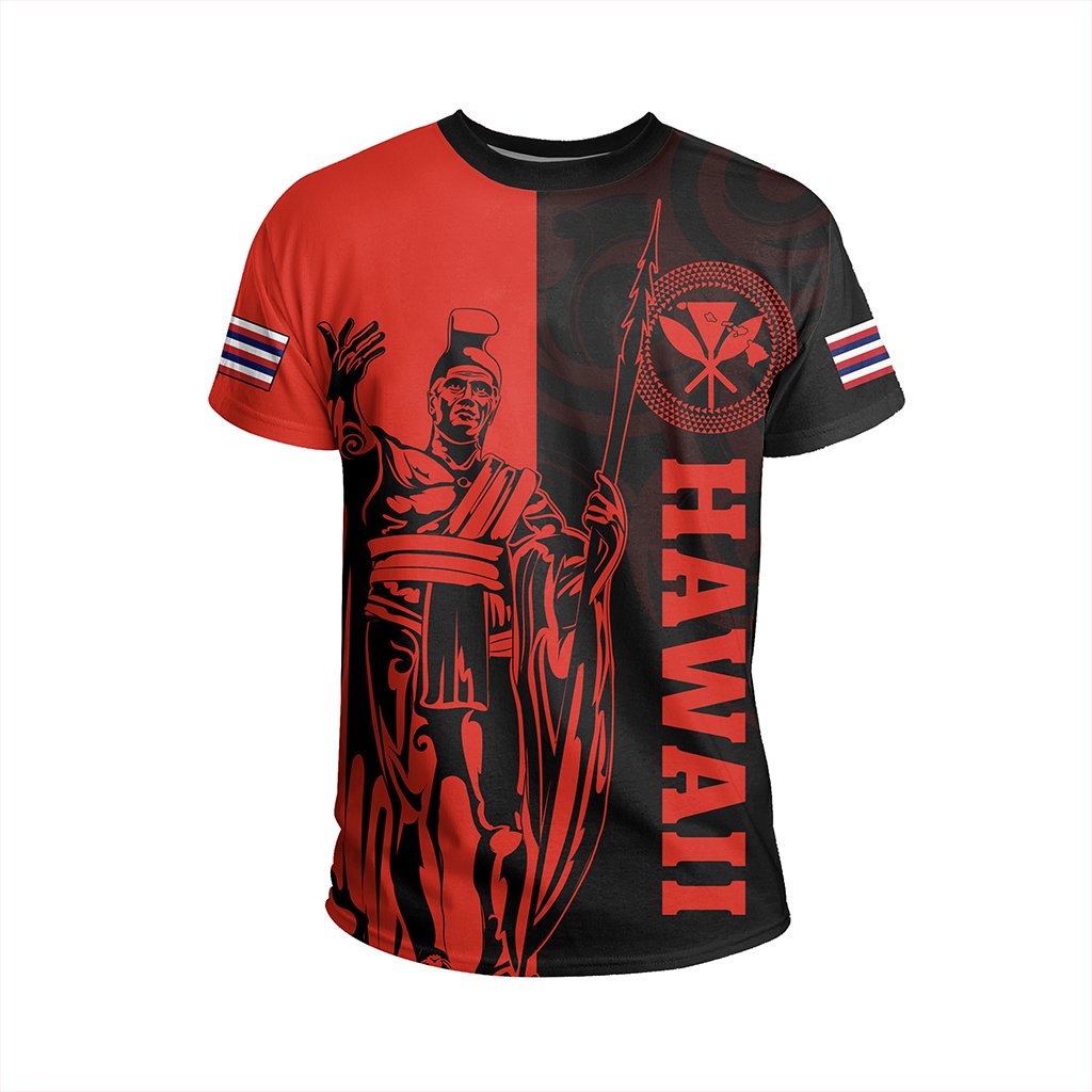 Hawaii King Polynesian T Shirt Lawla Style Red - Polynesian Pride