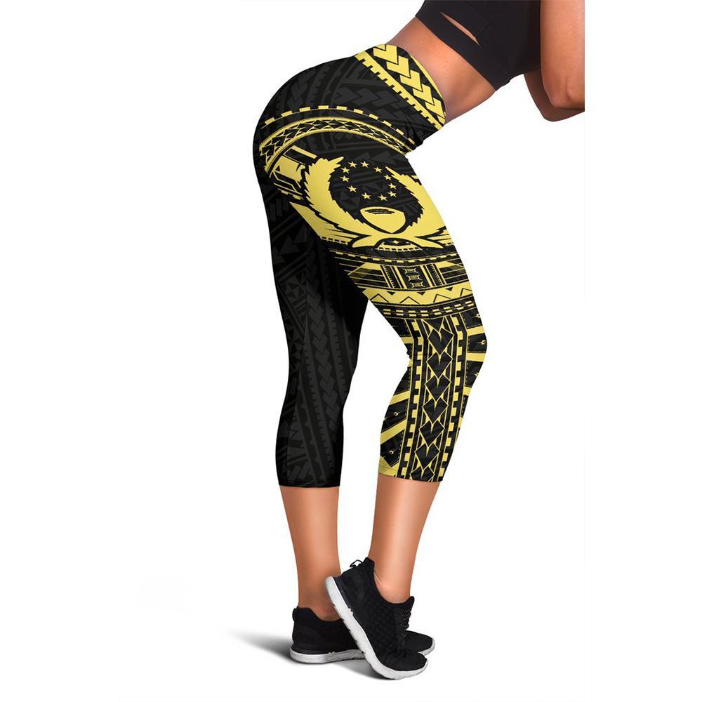 Pohnpei Rising Capris (Gold) A6 Women Gold - Polynesian Pride