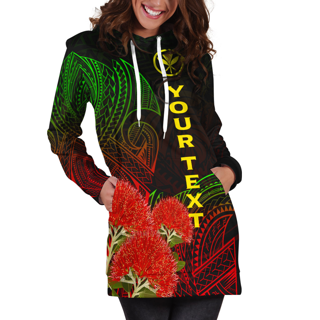 (Custom Personalised) Hawaii Polynesian Hoodie Dress - Ohia Lehua - LT12 - Polynesian Pride