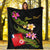 Wallis and Futuna Polynesian Custom Personalised Blanket - Plumeria Tribal - Polynesian Pride