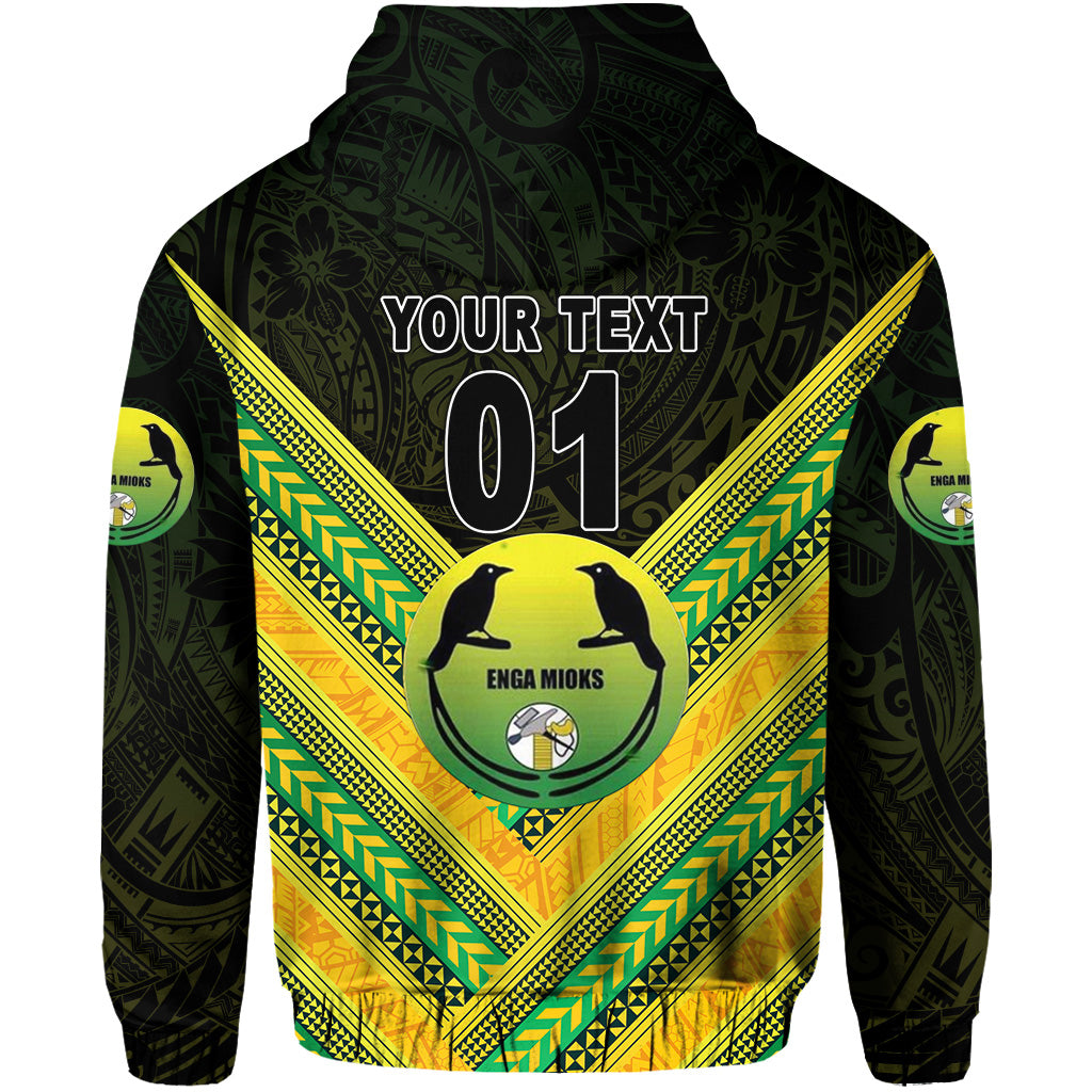 Custom Papua New Guinea Enga Mioks Zip Hoodie Rugby Original Style Black, Custom Text and Number LT8 - Polynesian Pride