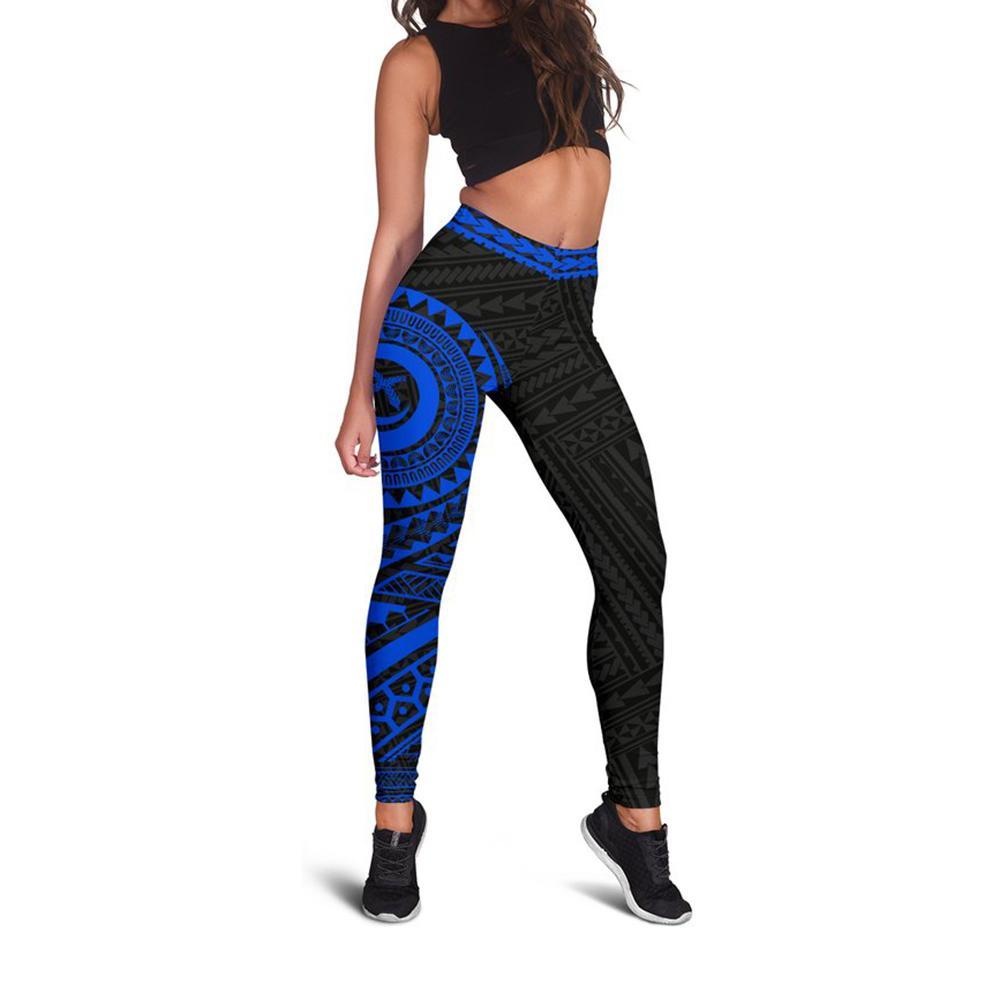 Vanuatu Rising 2nd Leggings (Blue) A6 - Polynesian Pride