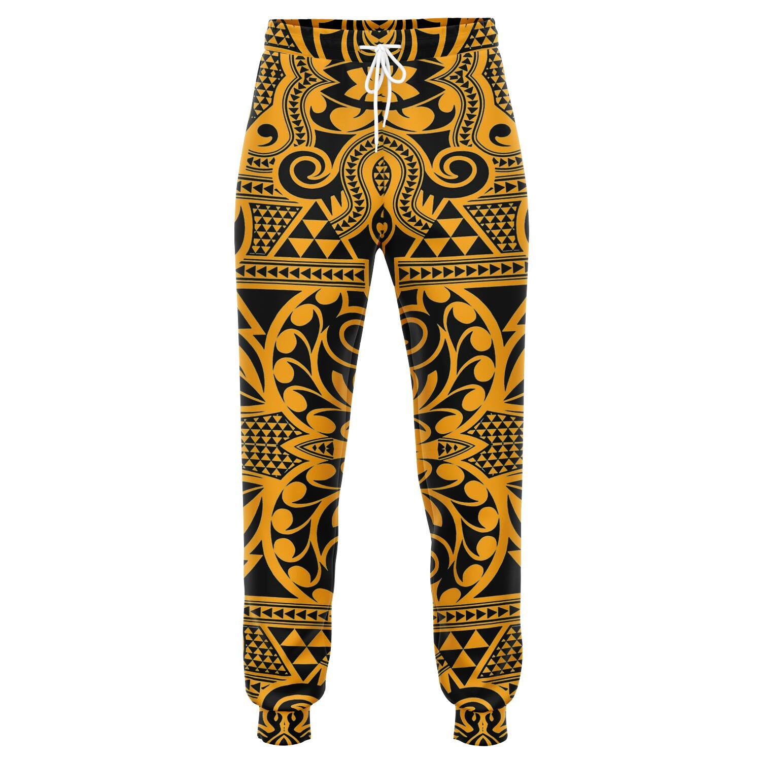 Polynesian Kakau Turtle Old Joggers Unisex Black - Polynesian Pride