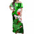 Hammerhead shark Off Shoulder Long Dress Hawaii Style Green LT6 Long Dress Green - Polynesian Pride