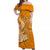 Hammerhead shark Off Shoulder Long Dress Polynesian Orange Style LT6 Long Dress Orange - Polynesian Pride