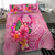 Pohnpei Polynesian Custom Personalised Bedding Set - Floral With Seal Pink - Polynesian Pride