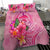 Papua New Guinea Polynesian Custom Personalised Bedding Set - Floral With Seal Pink - Polynesian Pride