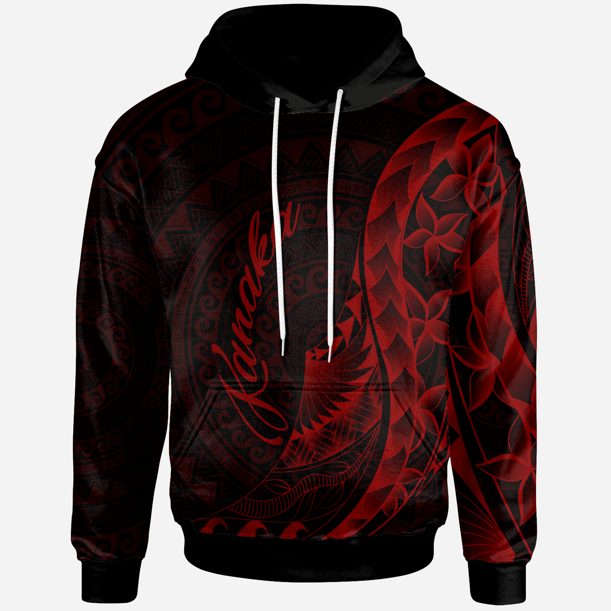 Kanaka Hoodie Polynesian Pattern Style Red Color Unisex Red - Polynesian Pride