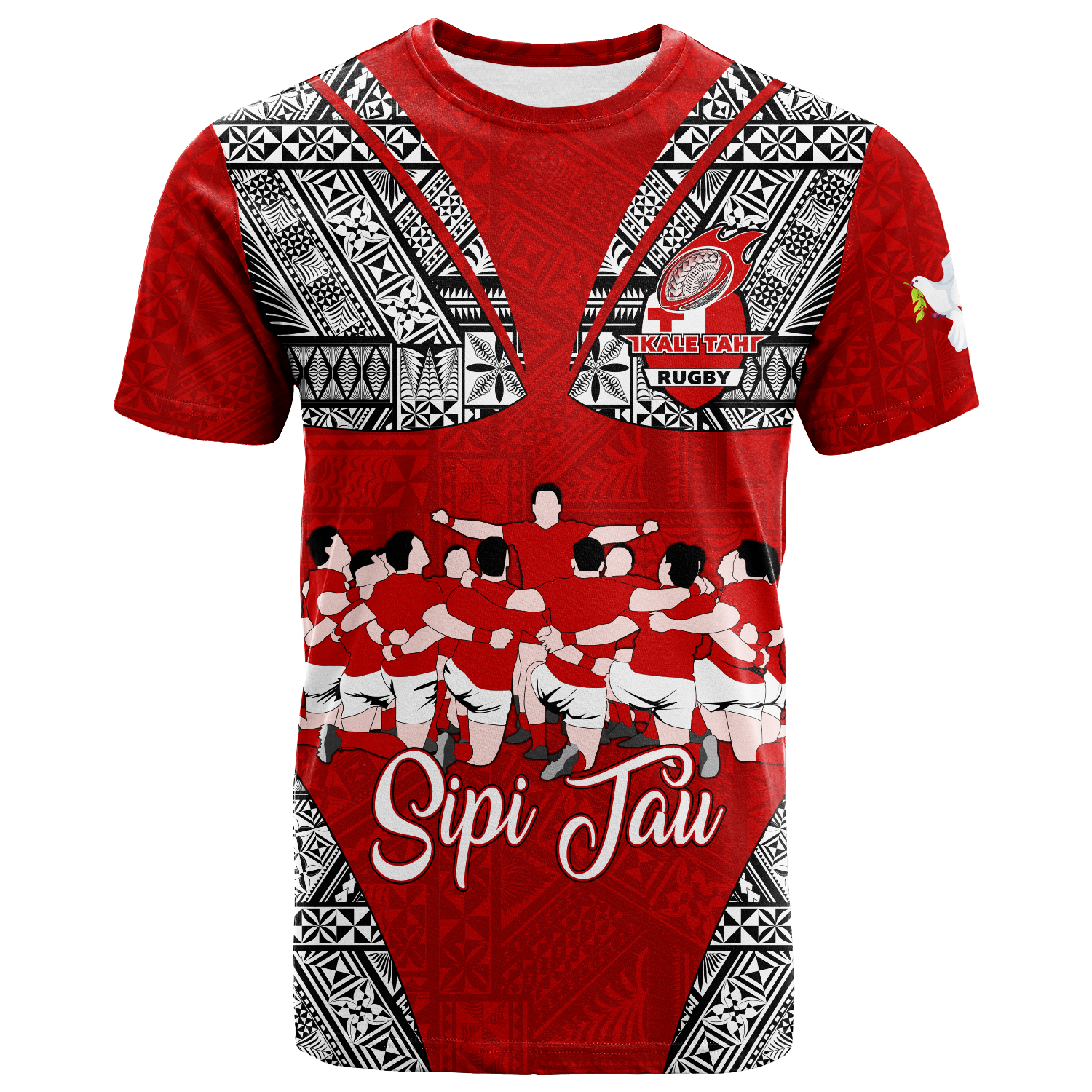 Tonga Rugby Ikale Tahi Sipi Tau T Shirt LT2 RED - Polynesian Pride
