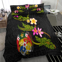 Tonga Polynesian Custom Personalised Bedding Set - Plumeria Tribal - Polynesian Pride