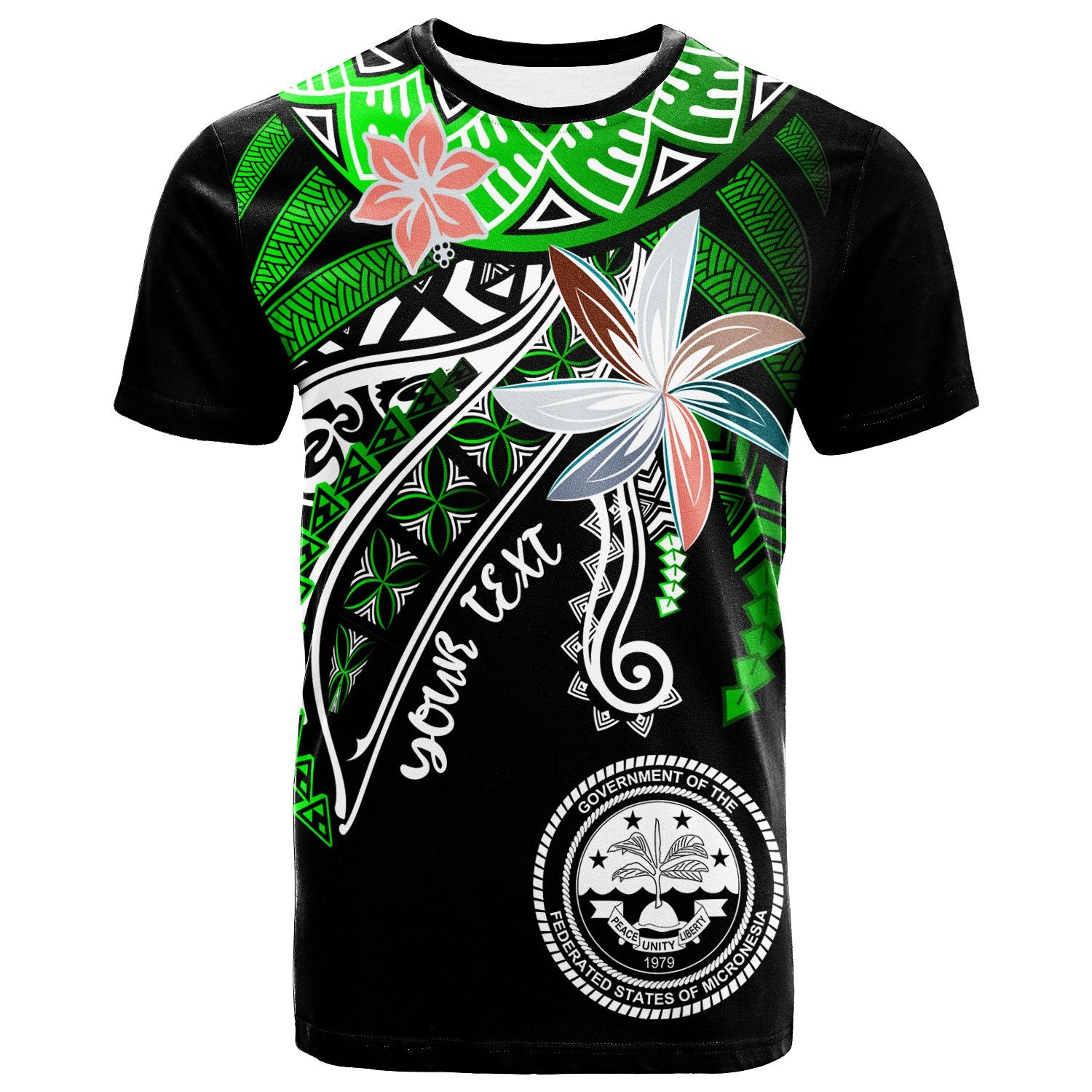 Federated States of Micronesia Custom T Shirt Fanciful Forest Green Color Unisex Green - Polynesian Pride