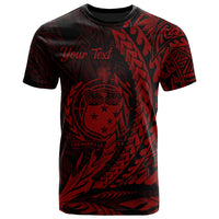 Samoa T Shirt Custom Red Wings Style Unisex Black - Polynesian Pride
