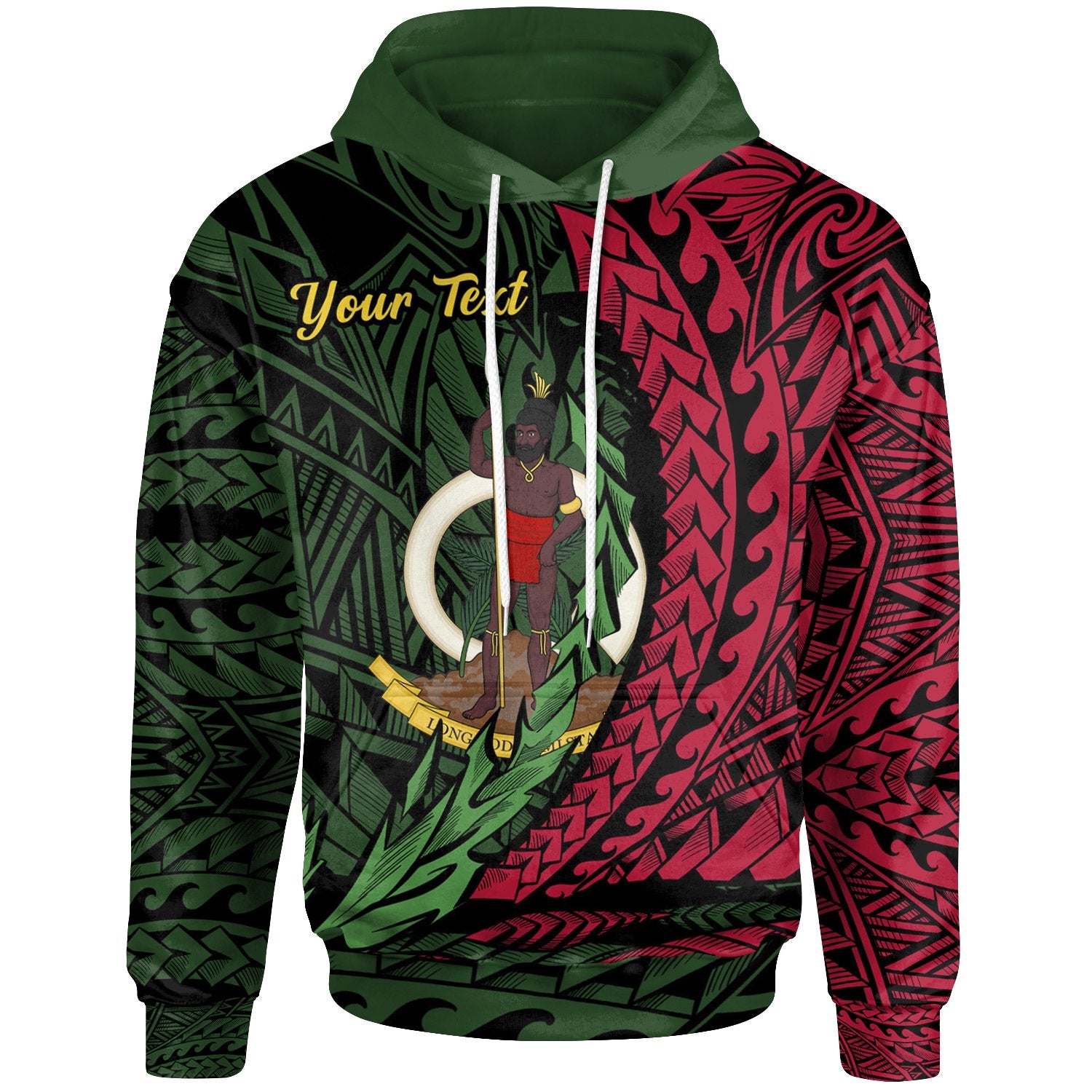 Vanuatu Hoodie Custom Wings Style Unisex Black - Polynesian Pride