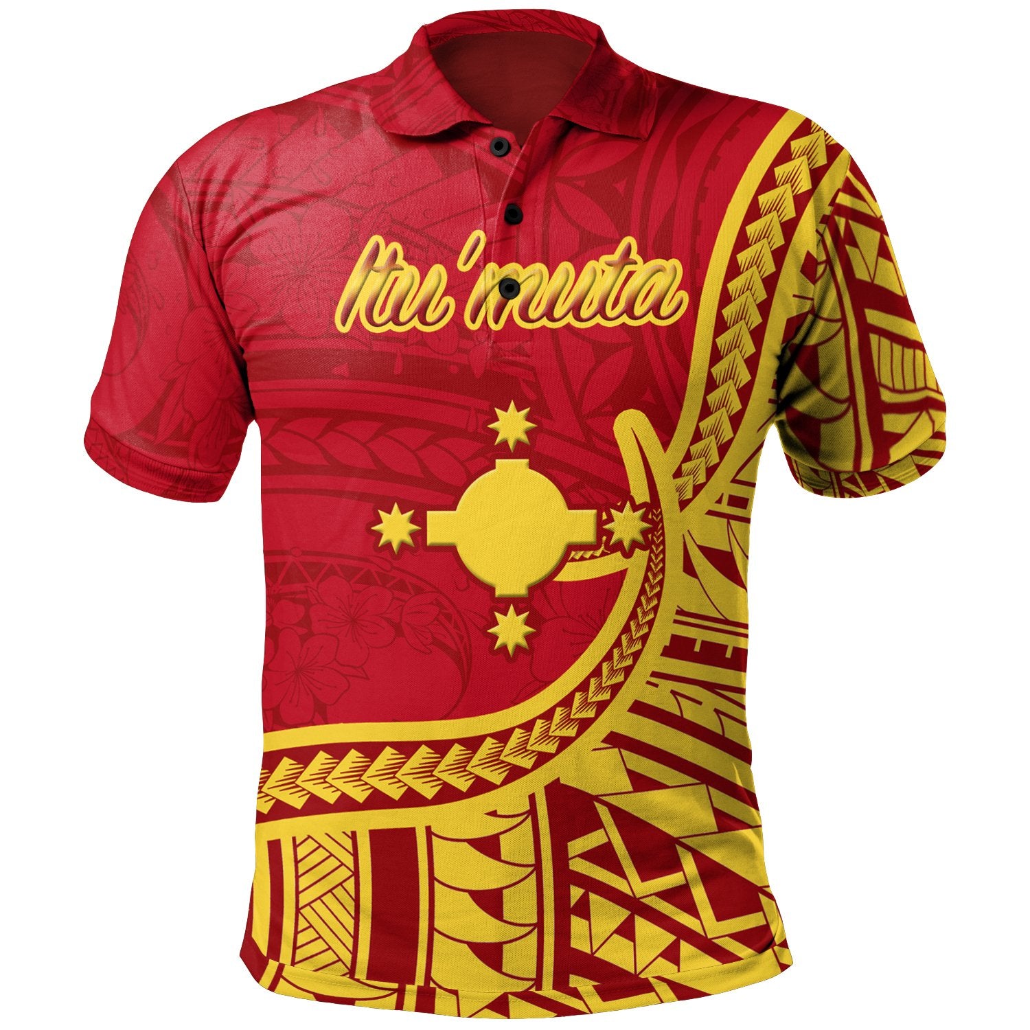 Rotuma Polo Shirt Itumuta Flag Rotuma Unisex Red - Polynesian Pride