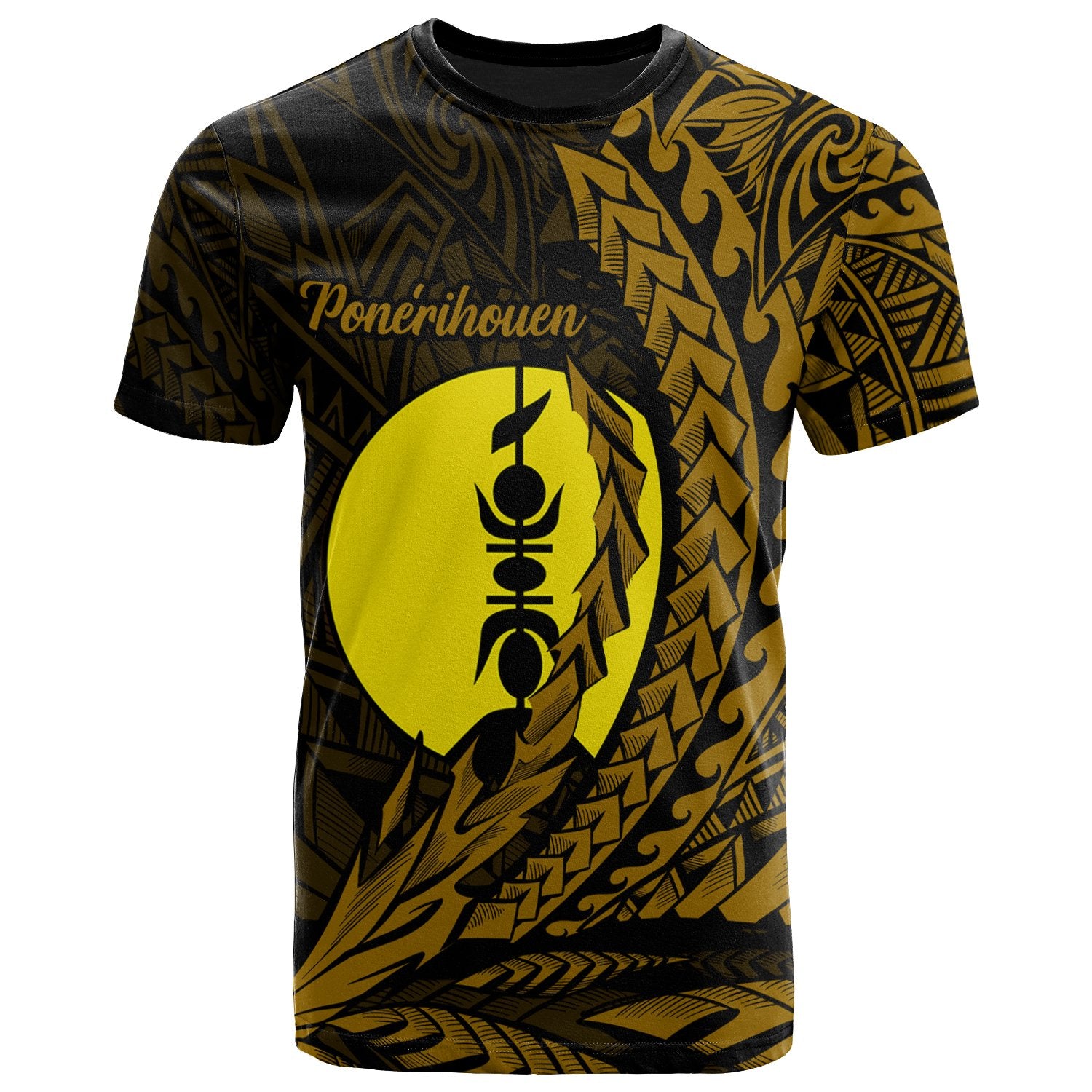 New Caledonia T Shirt Ponerihouen Wings Style Unisex Black - Polynesian Pride
