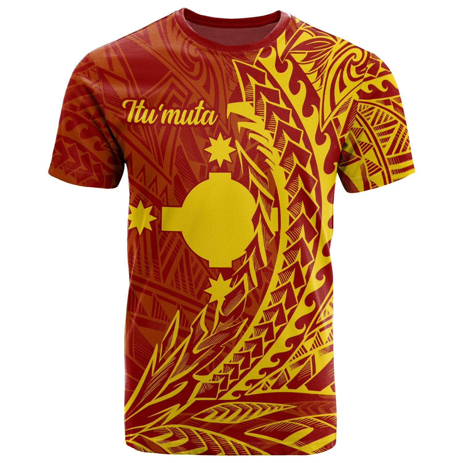 Rotuma T Shirt Itu muta Wings Style Red - Polynesian Pride