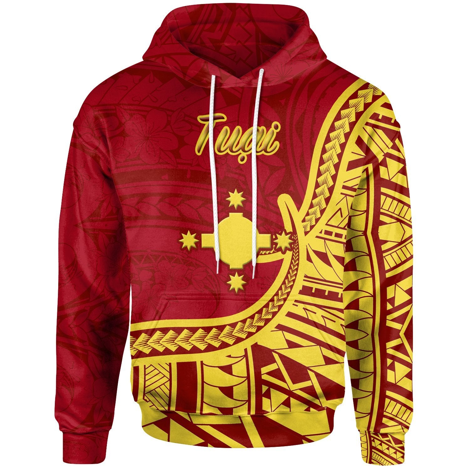 Rotuma Hoodie Tuai Flag Rotuma Unisex Red - Polynesian Pride