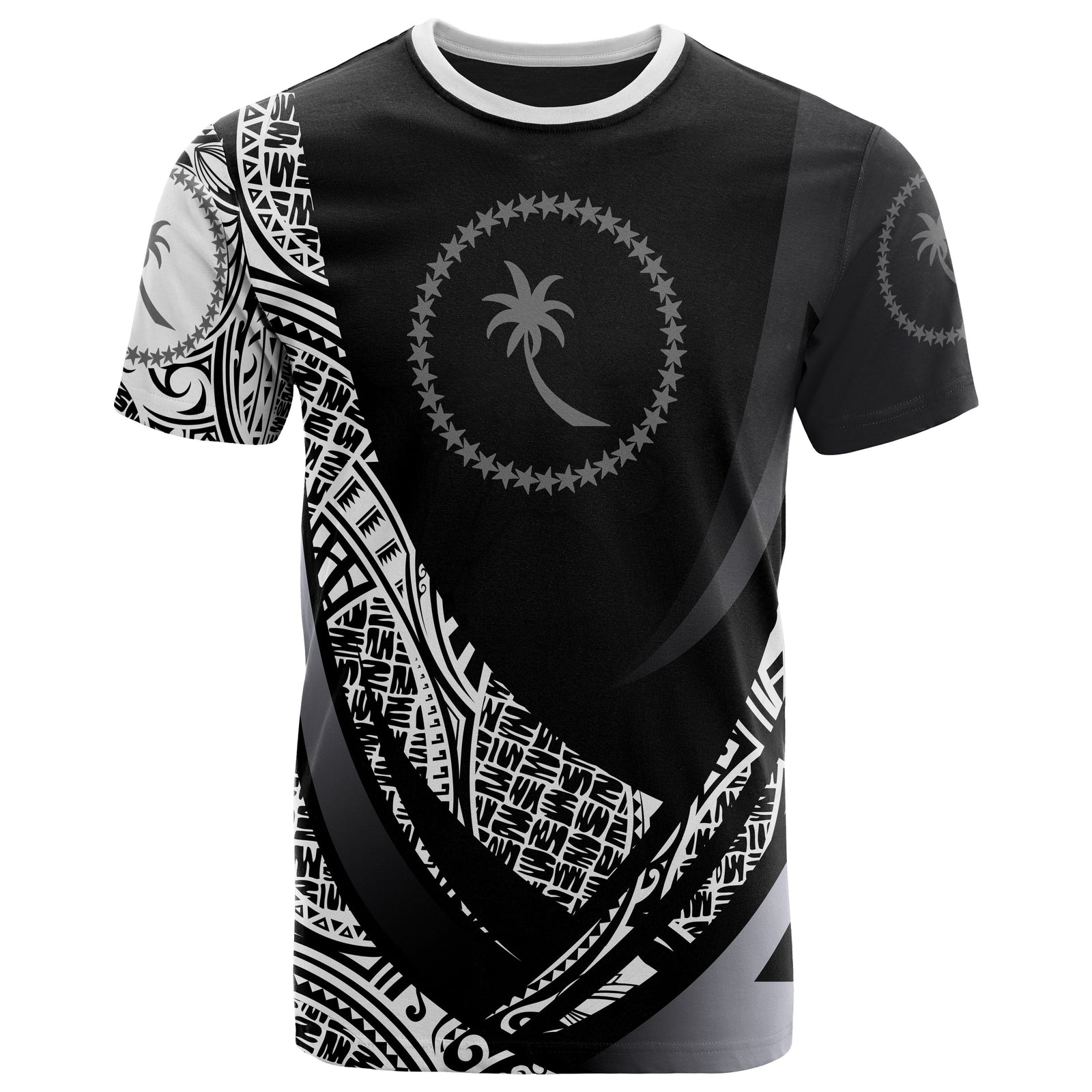 Chuuk State T Shirt Polynesian Patterns Sport Style Unisex Black - Polynesian Pride