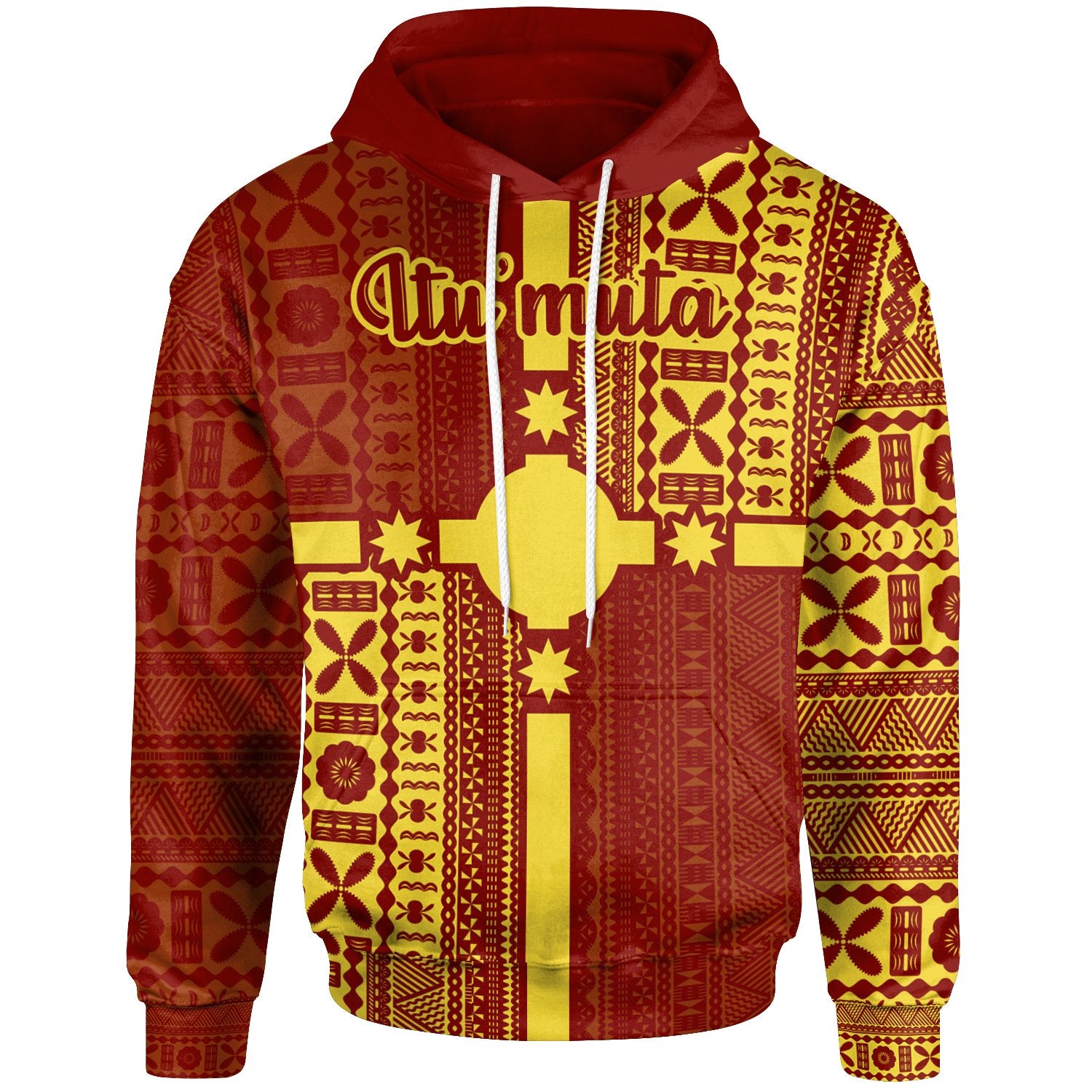 Rotuma Hoodie Itumuta Rotuma Flag Style Unisex Red - Polynesian Pride