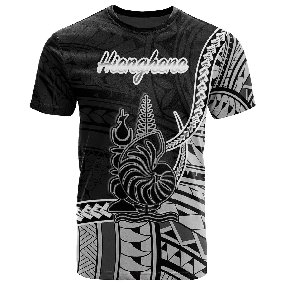 New Caledonia Islands T Shirt Hienghene Seal Of New Caledonia Islands Polynesian Patterns Unisex Black - Polynesian Pride