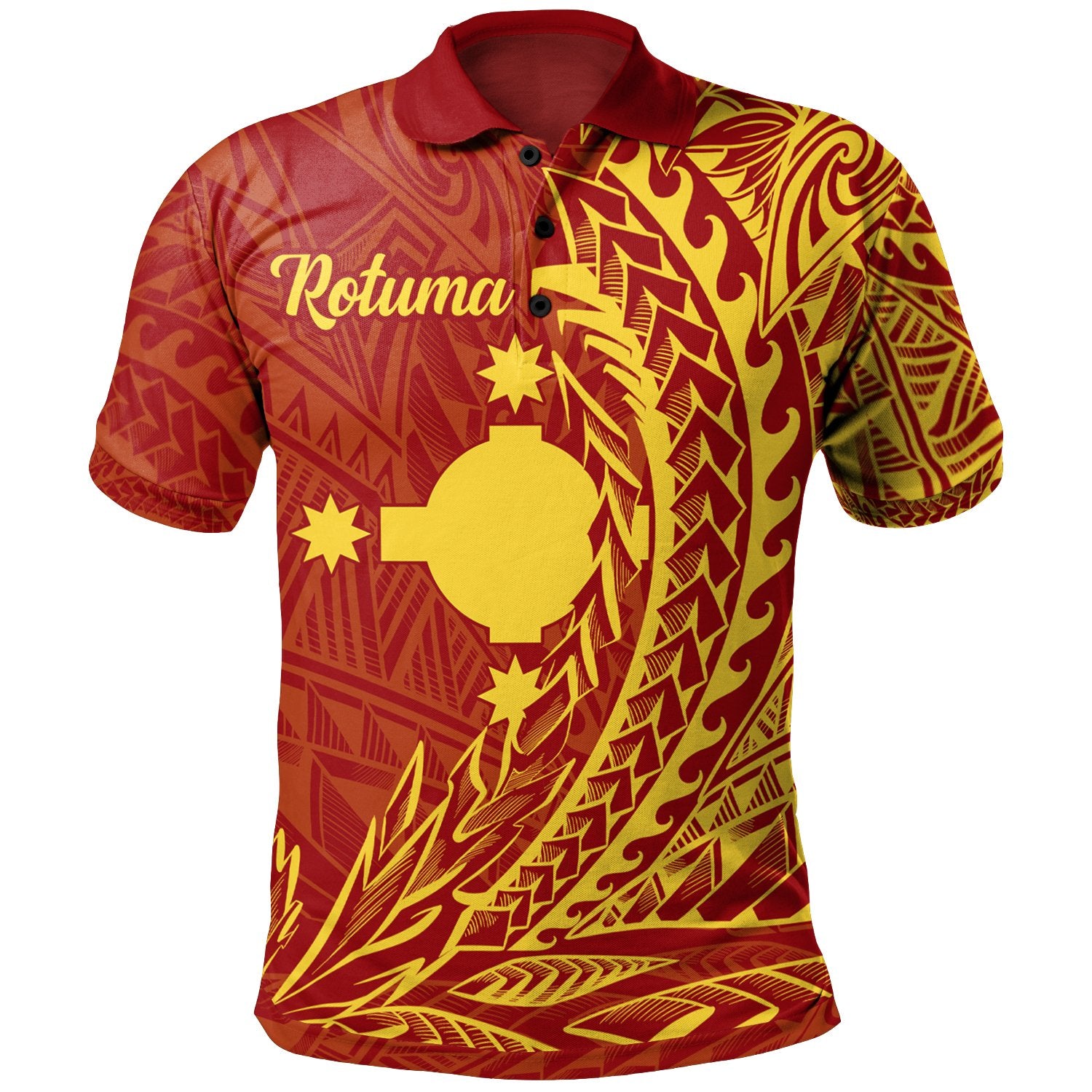 Rotuma Polo Shirt Wings Style Unisex Red - Polynesian Pride