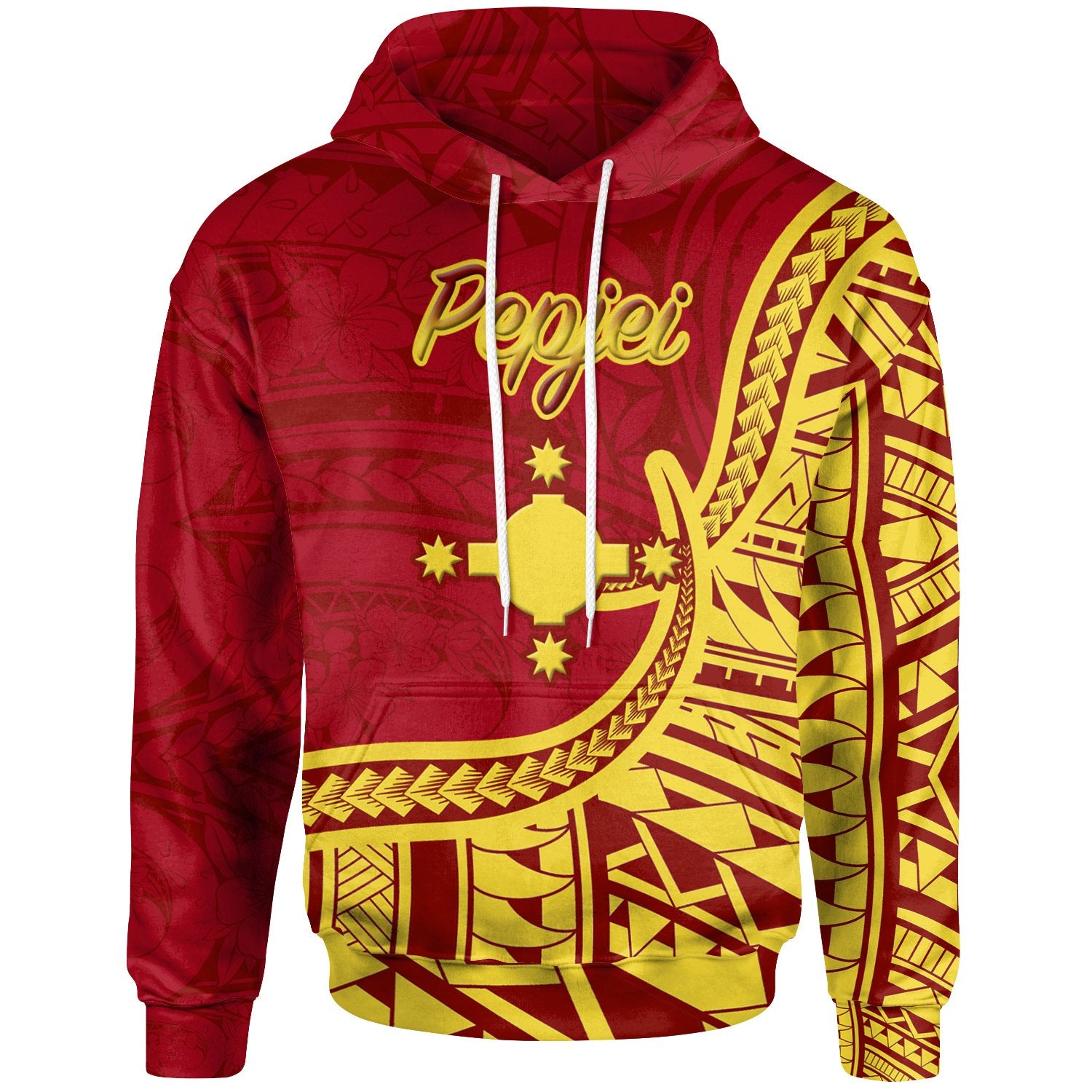 Rotuma Hoodie Pepjei Flag Rotuma Unisex Red - Polynesian Pride