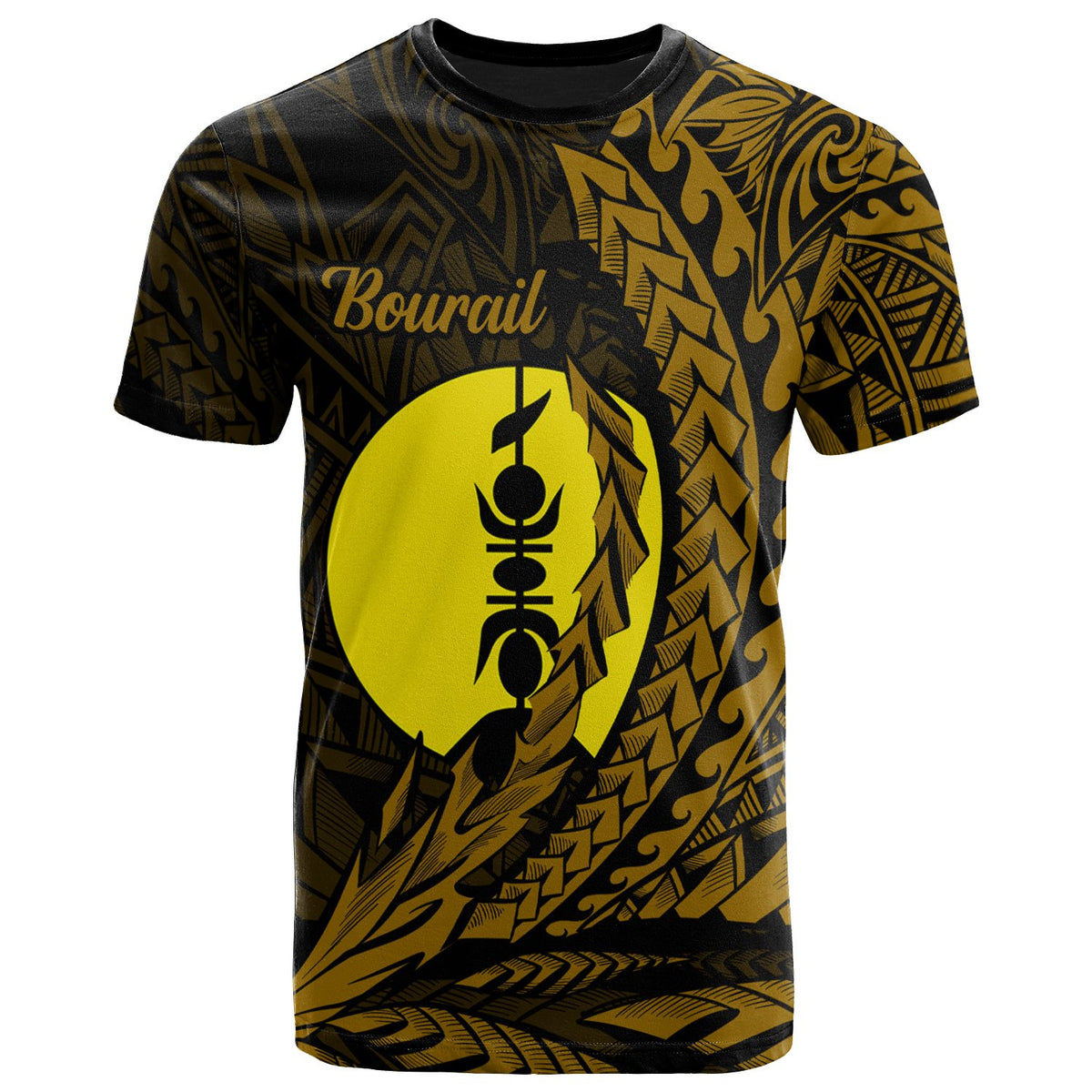 New Caledonia T Shirt Bourail Wings Style Unisex Black - Polynesian Pride