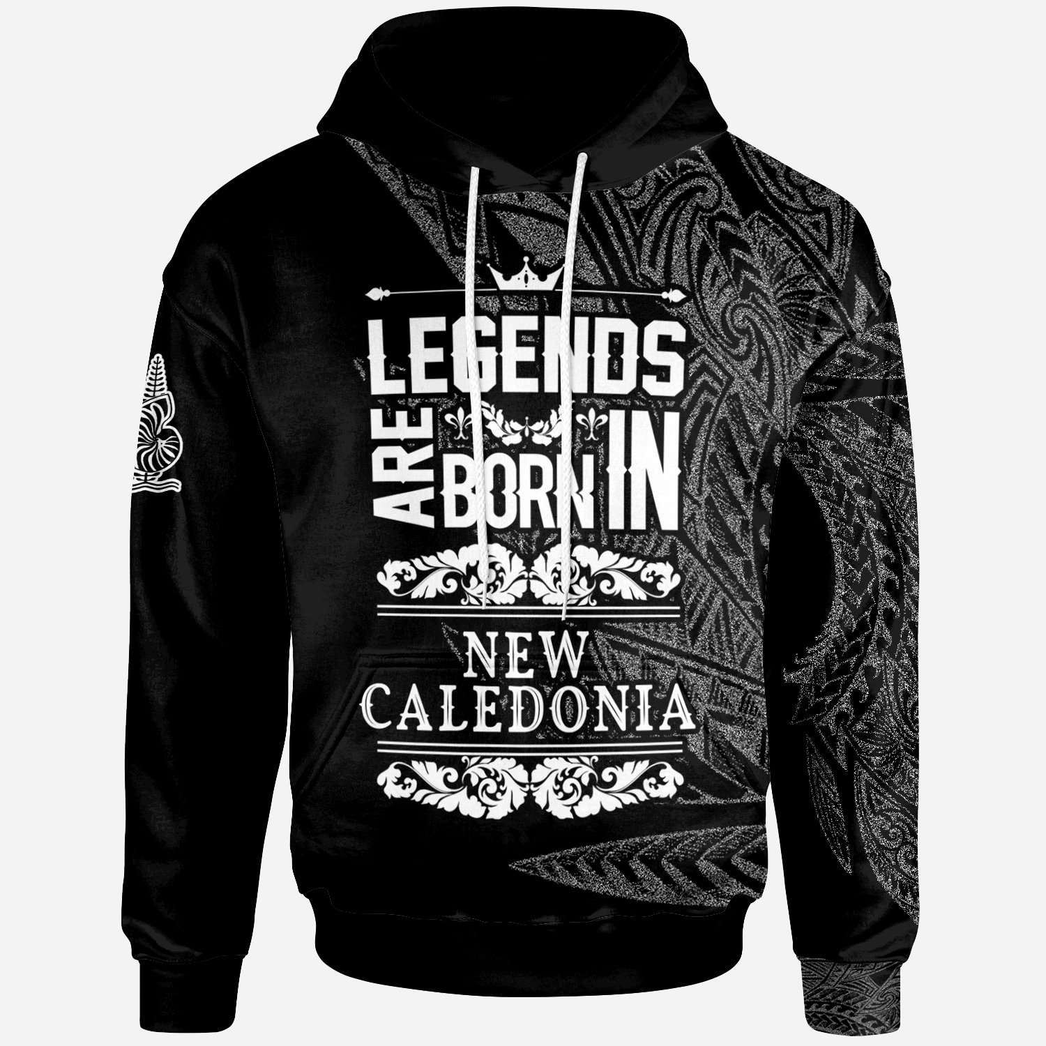 New Caledonia Hoodie Legends Are Born In White Color Unisex White - Polynesian Pride