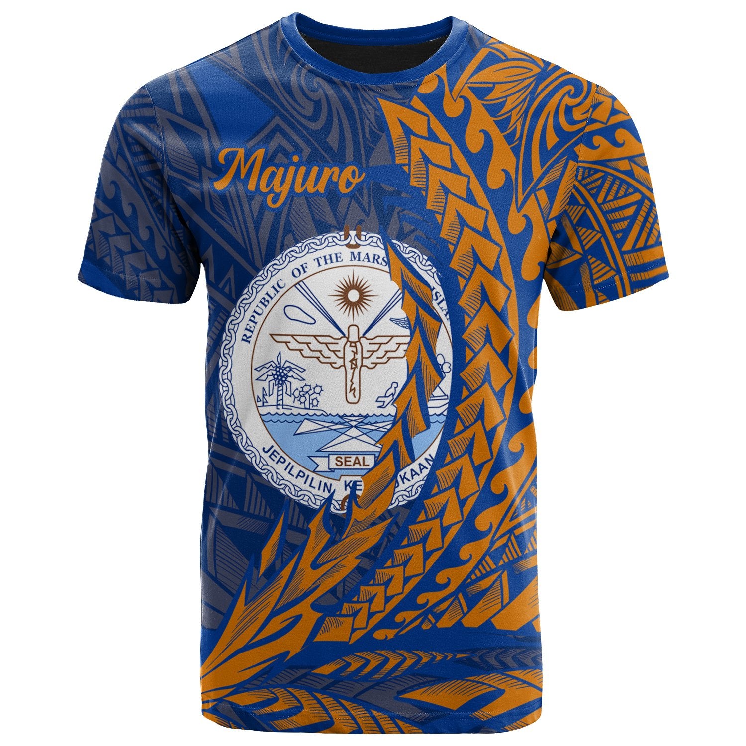 Marshall Islands T Shirt Majuro Wings Style Unisex Blue - Polynesian Pride