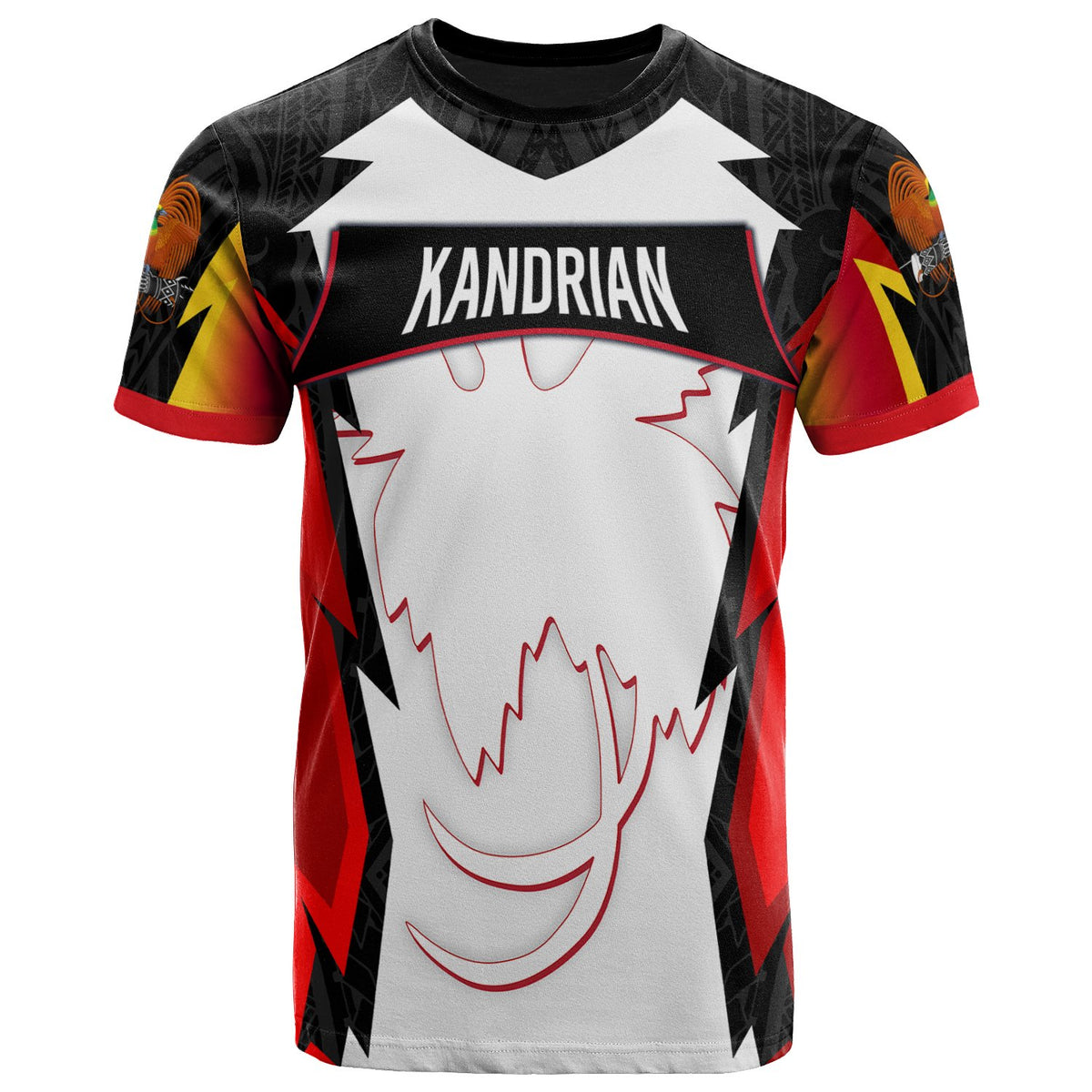 Papua New Guinea T Shirt Kandrian PNG Coat Of Arms Unisex Red Black - Polynesian Pride