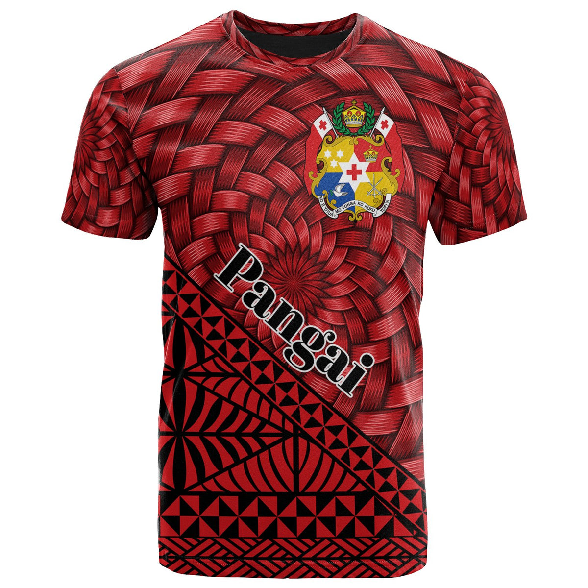 Tonga T Shirt Pangai Tapa Patterns With Bamboo Unisex Red - Polynesian Pride