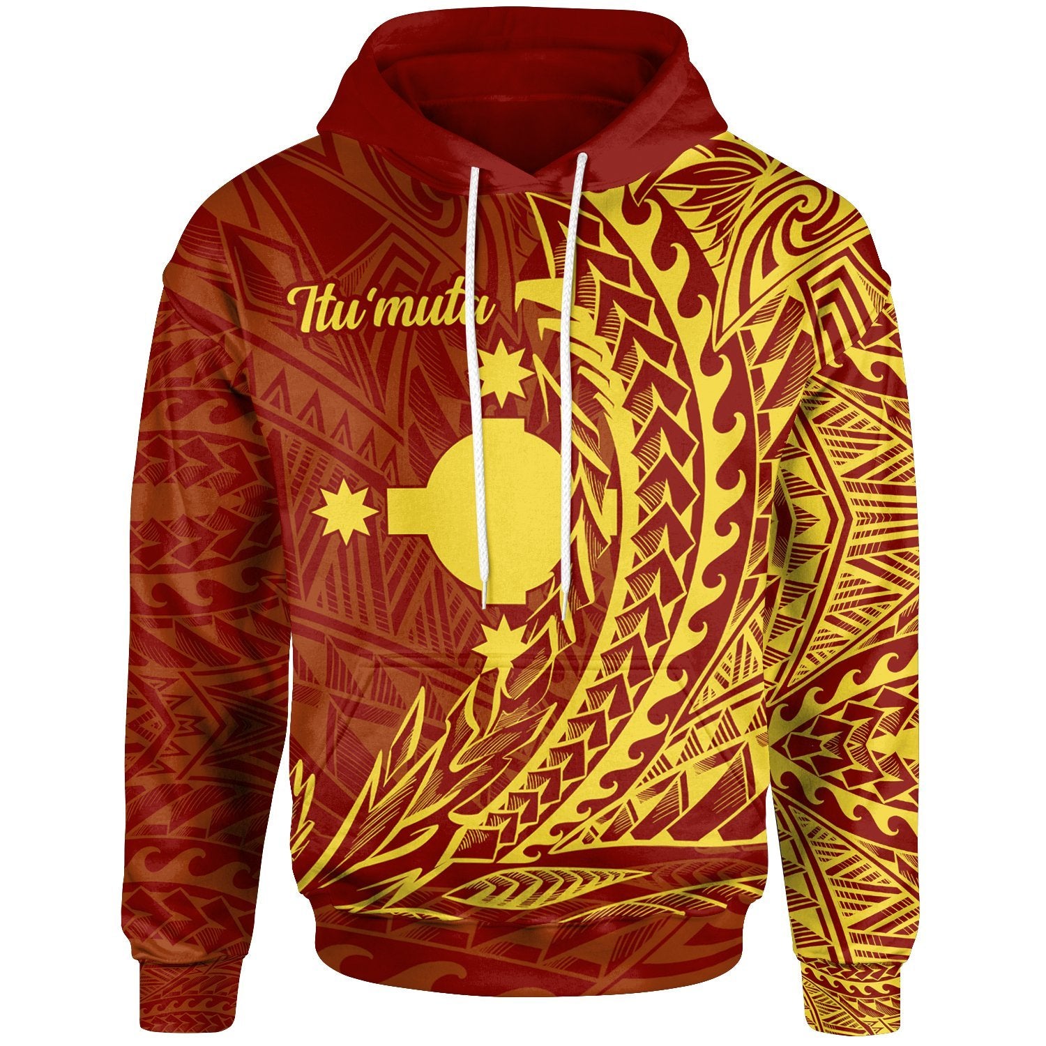 Rotuma Hoodie Itumuta Wings Style Unisex Red - Polynesian Pride