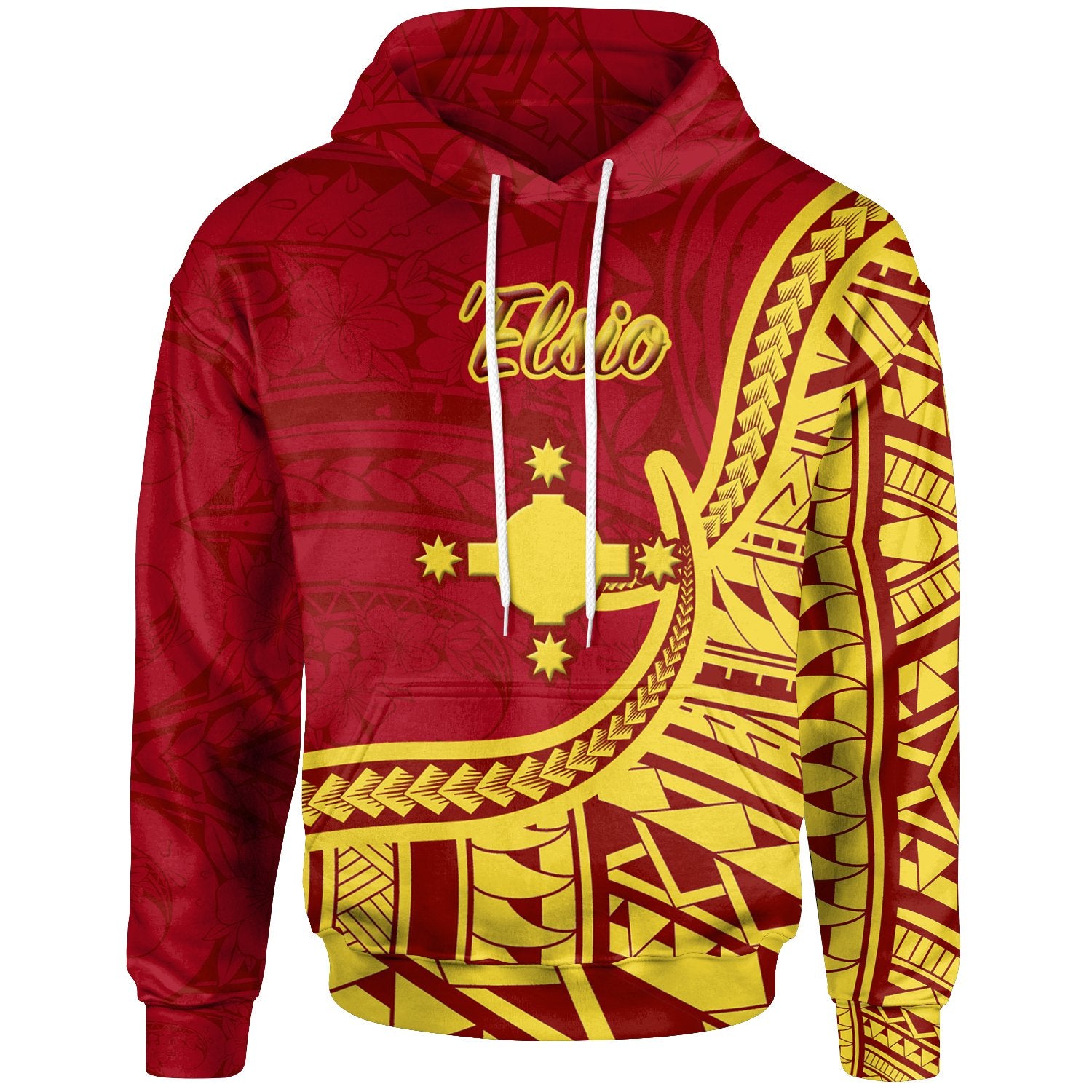 Rotuma Hoodie Elsio Flag Rotuma Unisex Red - Polynesian Pride