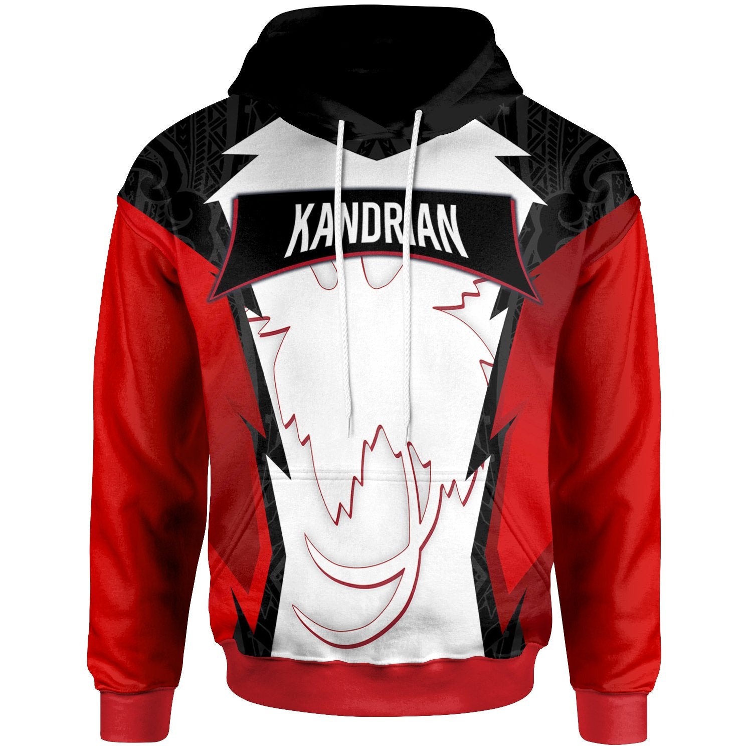 Papua New Guinea Hoodie Kandrian PNG Coat ofrms Unisex Red Black - Polynesian Pride