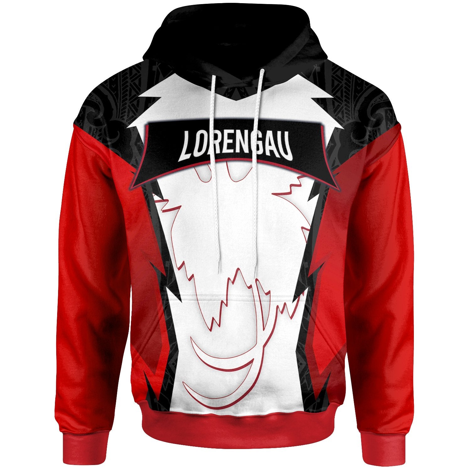 Papua New Guinea Hoodie Lorengau PNG Coat ofrms Unisex Red Black - Polynesian Pride