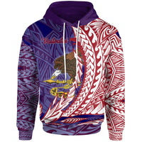 American Samoa Hoodie Vailoatai Wings Style Unisex Blue - Polynesian Pride