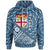 Fiji Hoodie Levuka Tapa Patterns With Bamboo Unisex Blue - Polynesian Pride