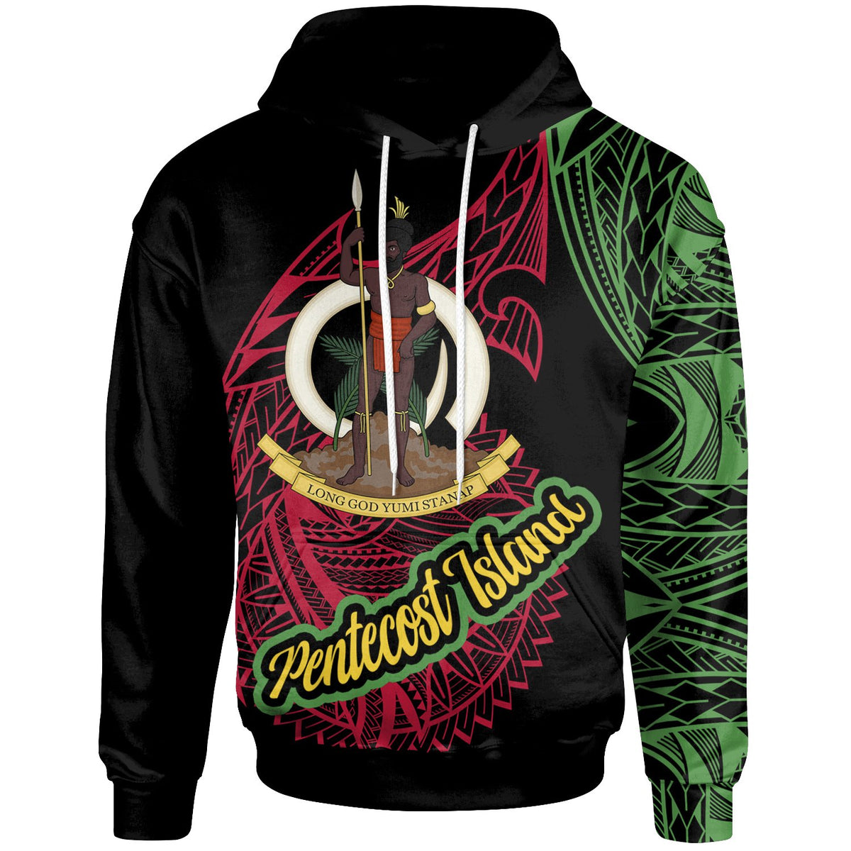 Vanuatu Hoodie Pentecost Island Seal of Vanuatu Special Style Unisex Black - Polynesian Pride
