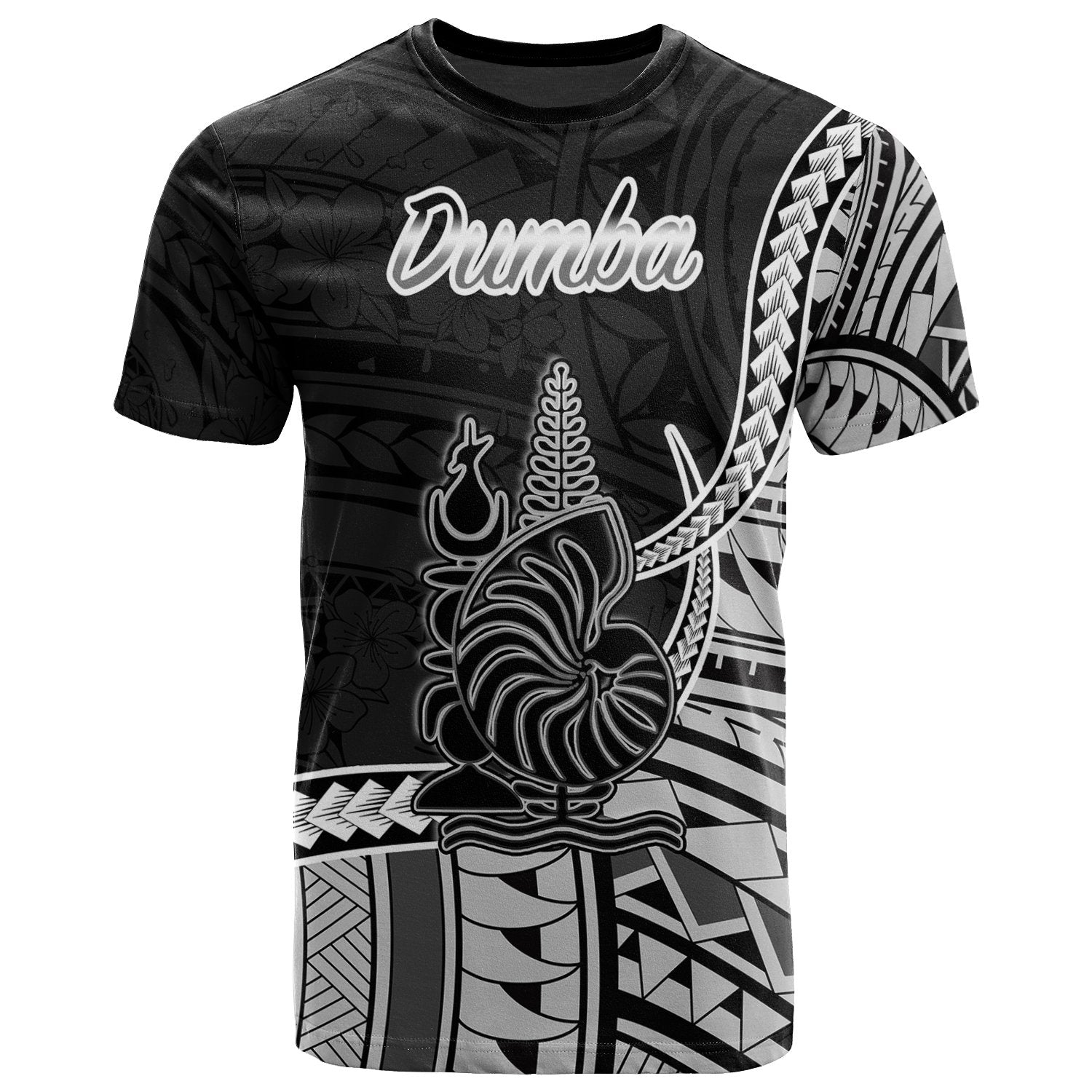 New Caledonia Islands T Shirt Dumba Seal Of New Caledonia Islands Polynesian Patterns Unisex Black - Polynesian Pride