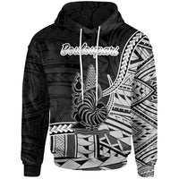 New Caledonia Islands Hoodie Bouloupari Seal of New Caledonia Polynesian Patterns Unisex Black - Polynesian Pride
